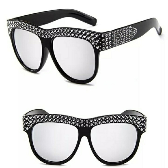 🕶Rhinestone💎Studded Mirror💎Lens Sunglasses🕶 - Picture 2 of 9